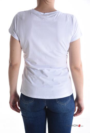 Patterned short sleeve crew neck Cotton T-shirt - ph 2