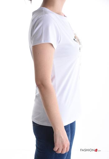 Patterned short sleeve crew neck Cotton T-shirt - ph 3