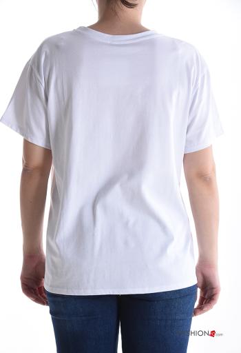 T-shirt in Cotone maniche corte girocollo Fantasia stampata - ph 2