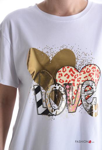 T-shirt in Cotone maniche corte girocollo Fantasia stampata - ph 4