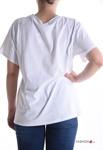 Patterned short sleeve crew neck Cotton T-shirt - ph 2