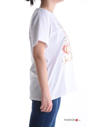 Patterned short sleeve crew neck Cotton T-shirt - ph 3