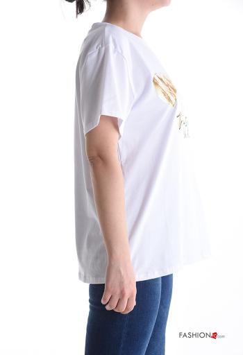 T-shirt en Coton manches courtes col rond imprimé - ph 3