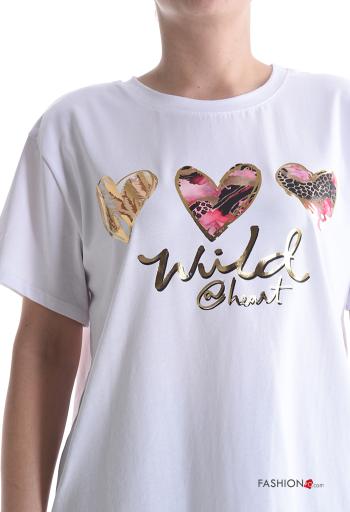 T-shirt en Coton manches courtes col rond imprimé - ph 4