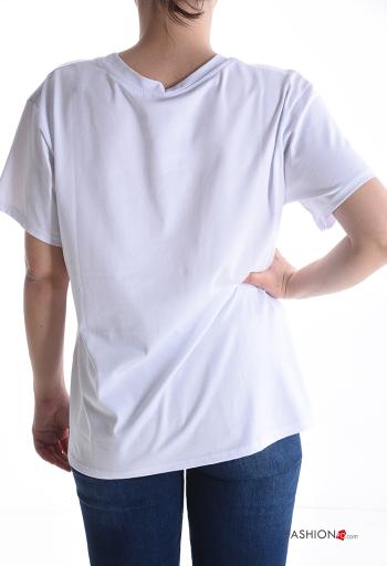 Graphic Print short sleeve crew neck Cotton T-shirt - ph 2