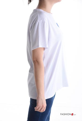 Graphic Print short sleeve crew neck Cotton T-shirt - ph 3