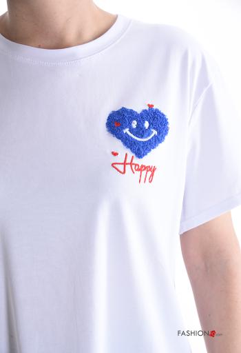 Graphic Print short sleeve crew neck Cotton T-shirt - ph 4