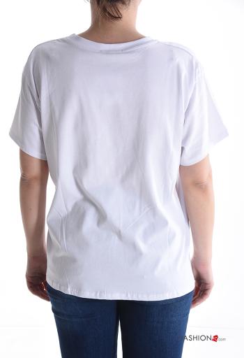 Patterned short sleeve crew neck Cotton T-shirt - ph 2
