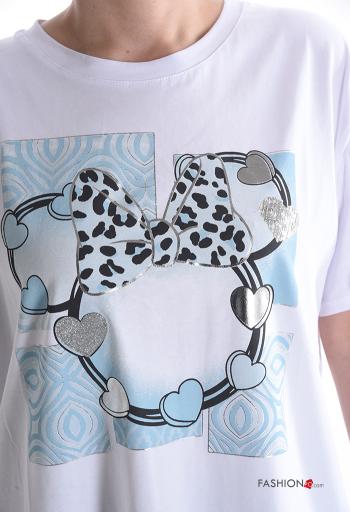 Patterned short sleeve crew neck Cotton T-shirt - ph 4