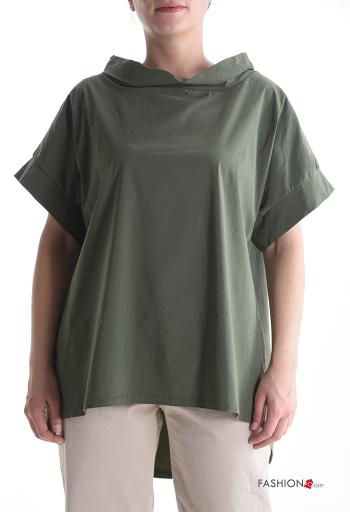 Blusa asimmetrico maniche corte con colletto