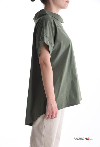 Blouse asymétrique à collet manches courtes - ph 3