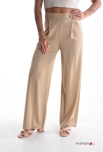 Pantalon lurex taille haute avec élastique - ph 1