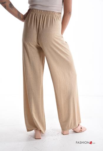 Pantalon lurex taille haute avec élastique - ph 2
