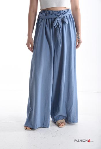 wide leg Hose mit Schleife mit gummizug mit stoffgürtel