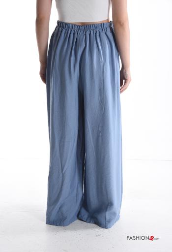 wide leg Hose mit Schleife mit gummizug mit stoffgürtel - ph 2