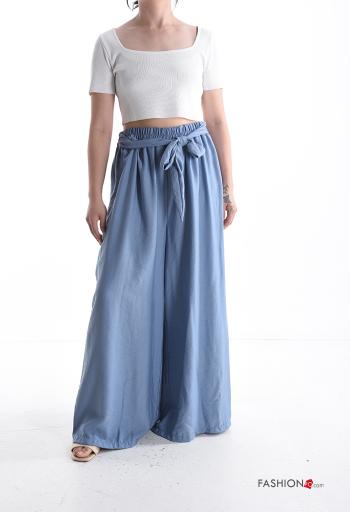 wide leg Hose mit Schleife mit gummizug mit stoffgürtel - ph 5