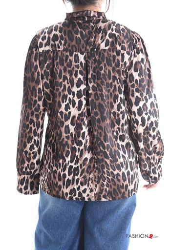 Blusa manga larga Estampado animal con lazo - ph 2