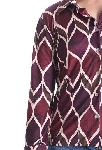 Camicia con colletto Fantasia optical con bottoni con zip - ph 4