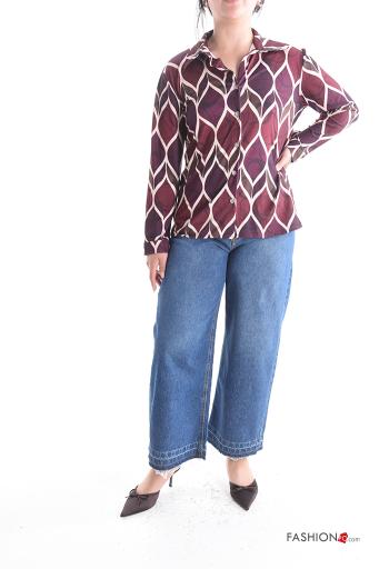 Camicia con colletto Fantasia optical con bottoni con zip - ph 5