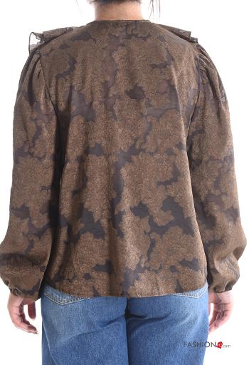 Chemise manches longues à broderie à volants à boutons - ph 2