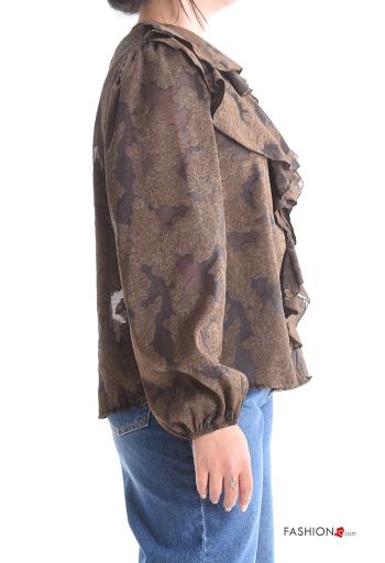 Chemise manches longues à broderie à volants à boutons - ph 3