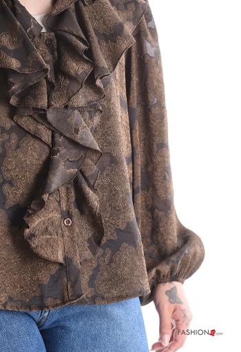 Chemise manches longues à broderie à volants à boutons - ph 4