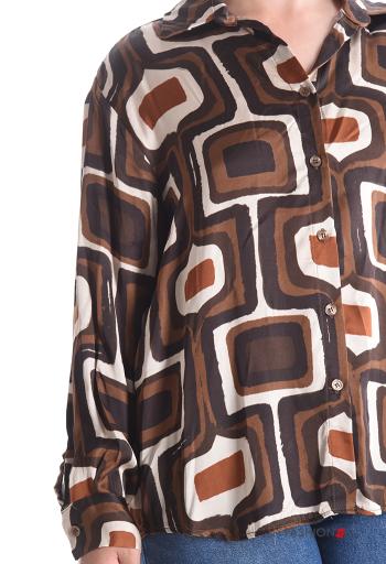 Abstract print long sleeve with collar Shirt with buttons - ph 4