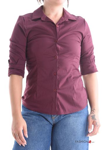 Camisa de Algodón manga larga con cuello con botones