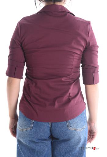 Chemise en Coton manches longues à collet à boutons - ph 2