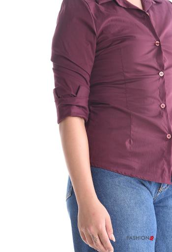 Chemise en Coton manches longues à collet à boutons - ph 4