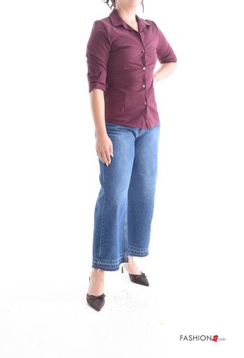 Chemise en Coton manches longues à collet à boutons - ph 5