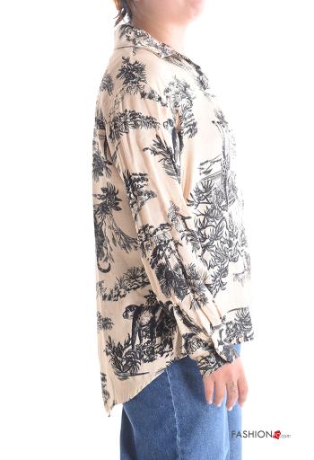 Nature-print long sleeve with collar Shirt with buttons - ph 3