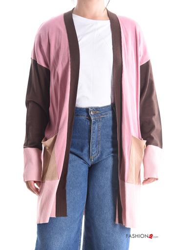 Multicoloured long sleeve Cardigan with pockets - ph 1