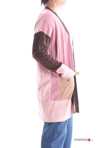 Multicoloured long sleeve Cardigan with pockets - ph 3