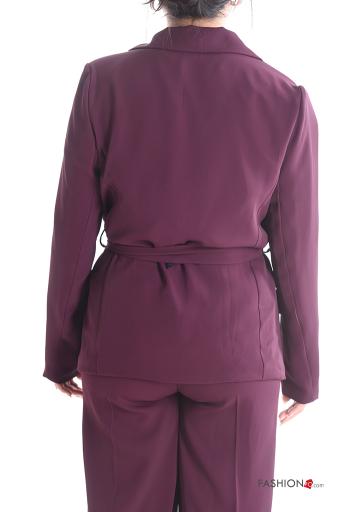 Blusão manga comprida com forro com cinto de tecido - ph 2