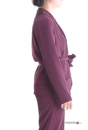 Blusão manga comprida com forro com cinto de tecido - ph 3