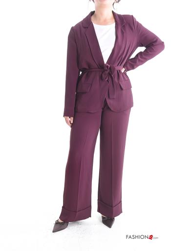 Blusão manga comprida com forro com cinto de tecido - ph 5