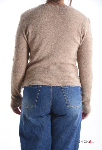 long sleeve crew neck Wool Mix Sweater - ph 2