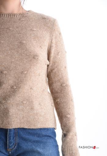 long sleeve crew neck Wool Mix Sweater - ph 4