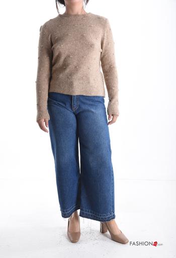 long sleeve crew neck Wool Mix Sweater - ph 5