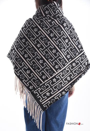 Poncho Rollneck with fringe with buttons - ph 2