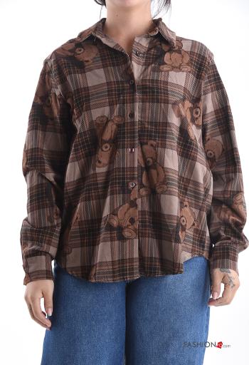 Camicia in Cotone maniche lunghe con colletto Fantasia mista con bottoni - ph 1