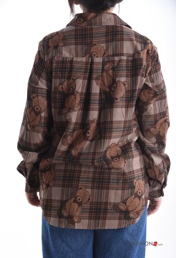 Camicia in Cotone maniche lunghe con colletto Fantasia mista con bottoni - ph 2