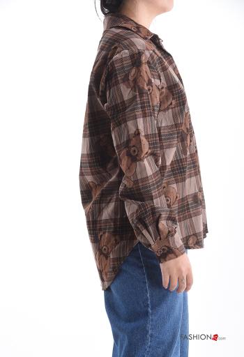 Camicia in Cotone maniche lunghe con colletto Fantasia mista con bottoni - ph 3