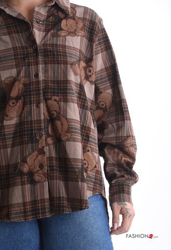 Camicia in Cotone maniche lunghe con colletto Fantasia mista con bottoni - ph 4