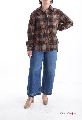 Camicia in Cotone maniche lunghe con colletto Fantasia mista con bottoni - ph 5