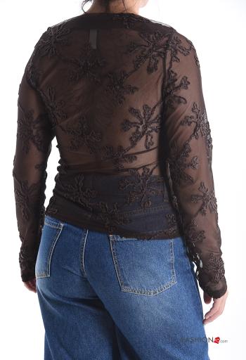 Blusa tulle maniche lunghe Fantasia ricamata - ph 2