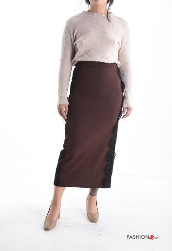 Gonna pizzo Longuette con spacco con zip con elastico - ph 5