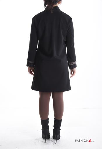 long sleeve mini lace trim Dress Rollneck - ph 2