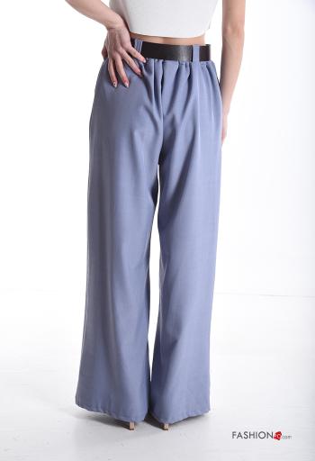 Pantalon wide leg avec poches avec élastique avec ceinture - ph 2